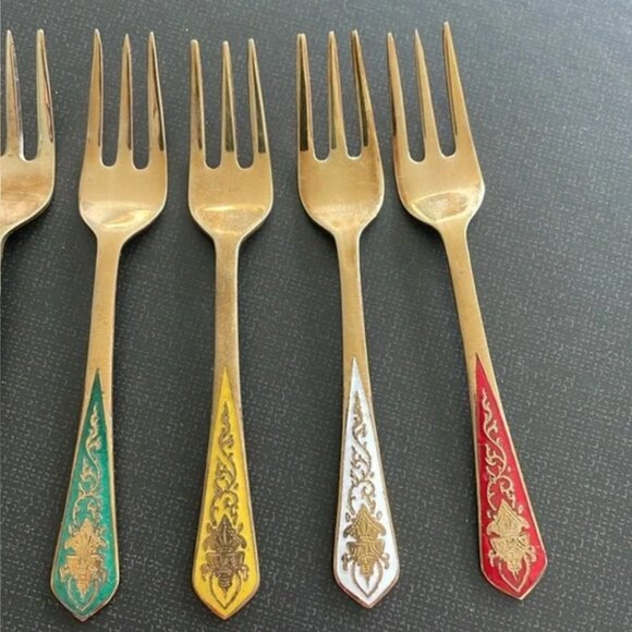 Brass Dessert Fork (6) - Picture 4 of 7